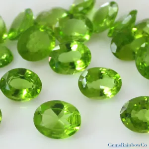 Green Peridot Oval Faceted 9x7mm to 12x8mm Loose gemstones AA Quality - Picture 1 of 8