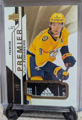 2018-19 FILIP FORSBERG Upper Deck Premier Neckline Adidas Logo Game Used /3 #13 - Image 1 of 2