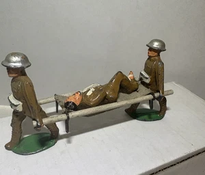 Vintage Manoil WWI US Trage Träger Soldaten tragen verwundeten Soldaten, Metall - Bild 1 von 7