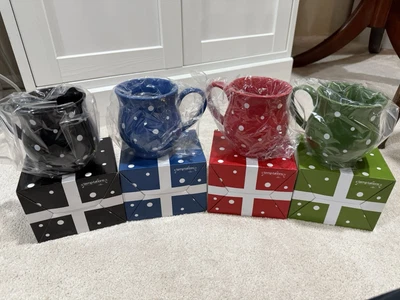 Temp-Tations by Tara Polka Dot Mugs 16oz Set of 4 Red Blue Green Black - Image 1 of 4