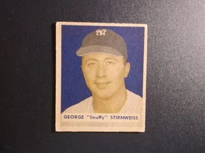 Tarjeta de béisbol 1949 Bowman Gum George Stirnweiss # 165 - Imagen 1 de 2