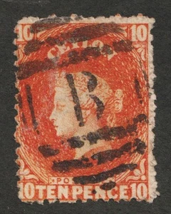 1863-67 Ceylon Sc# 56c Wmk 1b - Ten Pence, Queen Victoria. Used Cv$18.00 - Picture 1 of 1