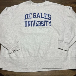 Champion Reverse Weave De Sales University Crewneck Sweatshirt Gray Blend XXL - Picture 1 of 7