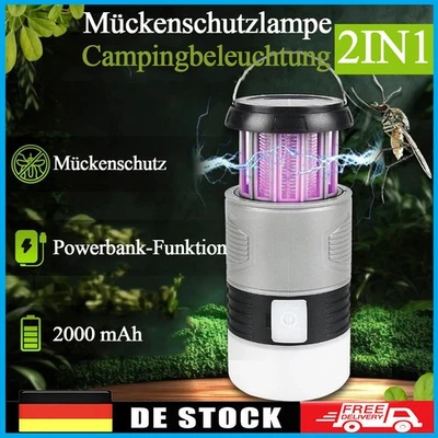 Solar LED UV Moskito-Killer Camping Lampe Insektenvernichter Mückenfalle USB - Bild 1 von 4