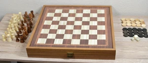 Manopoulos Greek Company Premier Chess Checker Backgammon Set Fully complete - Picture 1 of 12