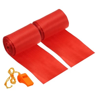 2Pcs 5cmx5m Finish Line Satin Ribbon Athletic Sprint Run Race Belt with Whistle - Image 1 of 4