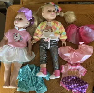 Lote de 2 muñecas My Life As Jojo Poseable Siwa Pop Star con ropa extra 18 pulgadas - Imagen 1 de 8