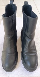 Sol SANA Black LEATHER Boots Size 7 (38) Chelsea Boot Style Women's Designer - Picture 1 of 6
