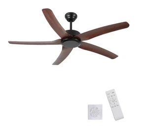 Byteany 52" Brown Ceiling Fan Indoor Low Profile 6-Speed Reversible DC Motor Rem - Picture 1 of 7