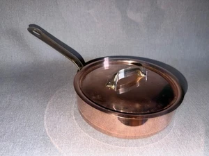 Williams Sonoma France 8" Sauté Pan w/ Lid Stainless Steel Lined Mauviel 1.5mm - Picture 1 of 9