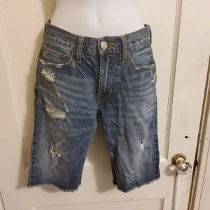 Pantalones cortos de mezclilla desgastados elásticos American Eagle para hombre 26 - Imagen 1 de 5