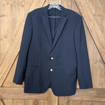 Brooks Brothers Regent Fit Navy Blazer 42R Gold Buttons Classic Wool Blend - Image 1 of 4