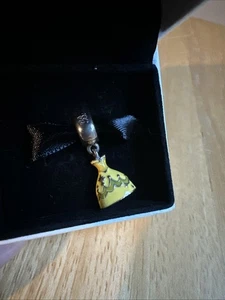 Disney BELLE'S DRESS Genuine PANDORA Yellow Enamel PRINCESS Dangle Retired - Picture 1 of 7