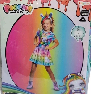 Poopsie Slime Unicorn Rainbow Brightstar Deluxe Halloween Costume Medium 7-8 NEW - Image 1 of 4