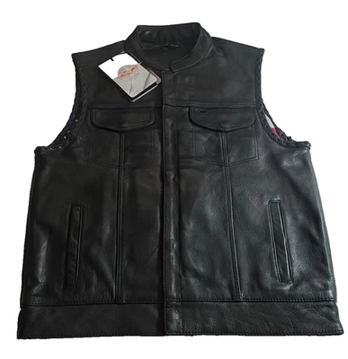 Milwaukee Leather Vest MLM 3508 With Old Glory liner and laced  Arm Holes - Image 1 of 4