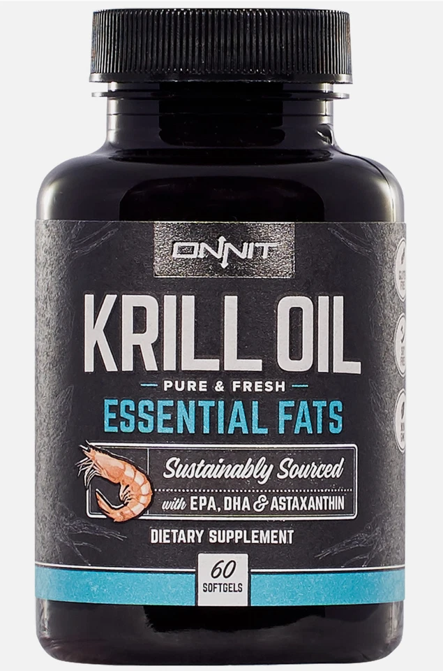 Onnit Krill Oil 60ct 1000 Milligram per Serving With Astaxanthin Supports Heart
