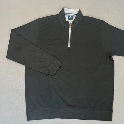 Johnnie-O Mens Size XL Sully Quarter Zip Pullover Wrinkle Resistant Black Modal - Image 1 of 4