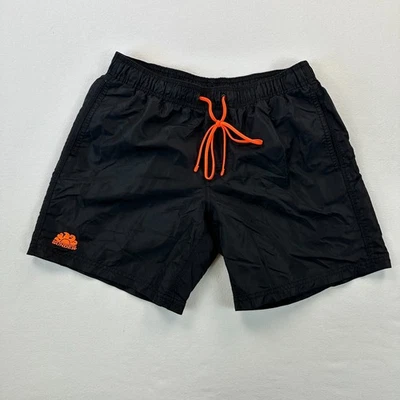 Bermuda de natação Sundek masculina média preta com cordão forrado de malha resort de praia luxo - Imagem 1 de 4