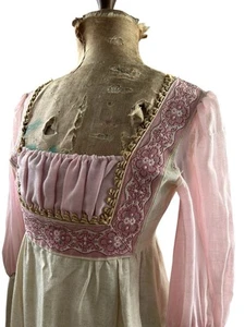 Vintage 1970s Gunne Sax Black Label Pink Renaissance Medieval Dress XS Fairytale - Picture 1 of 18