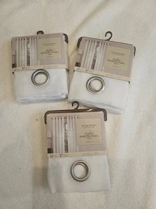 Sonoma Ayden Window Panel White Color 50” X 84” Grimmeted Curtains Set Of 3 - Picture 1 of 4