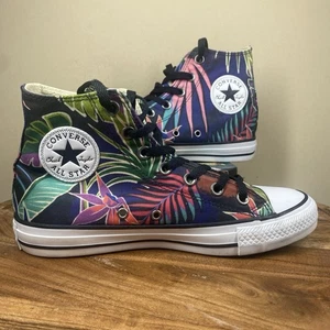 Scarpe Converse Chuck Taylor All Star alte floreali tropicali da donna viola taglia 8 - Foto 1 di 10
