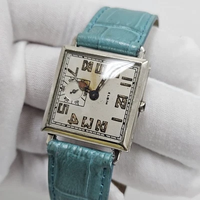 Rare Antique 1921 Elgin 7 Jewel Grade 431 Mens Wrist Watch USA Parts/Repair  - Image 1 of 4