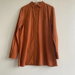 Loro Piana Womens Orange Relaxed Fit Button Up Shirt Size IT42 EU38 Silk Cotton - Picture 1 of 19