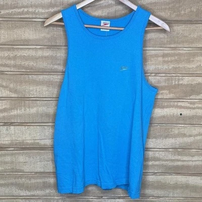 Camiseta sin mangas Speedo azul vintage hecha en EE. UU. para hombre grande Foto 1 de 4