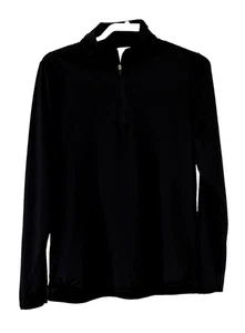 Jockey schwarz durchgehender Reißverschluss Poly Spandex Mischung Activewear Yoga Jacke Damen L - Bild 1 von 14