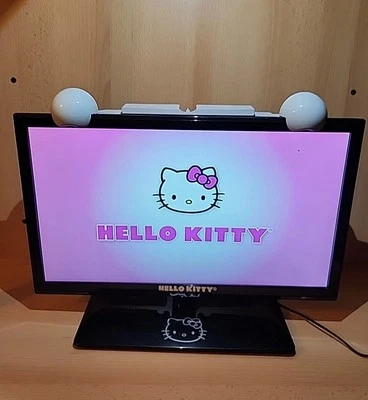 Hello Kitty 19" LED HDMI TV PC MONITOR SANRIO 2013 KT2219MBY Tested Missing Head - Image 1 of 4