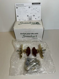 Grandeur 827719 Arc Plate Baguette Crystal Knob in Polished Brass, PASSAGE 2.75 - Picture 1 of 6