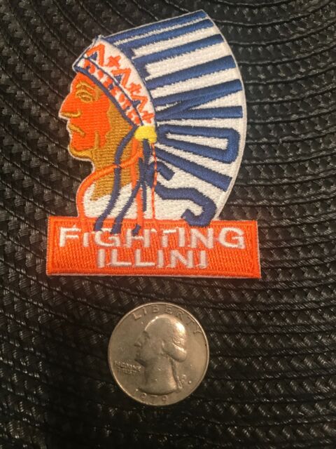 Chief Illiniwek Logo Embroidered Patch 4 x 4 +/- Fighting Illini