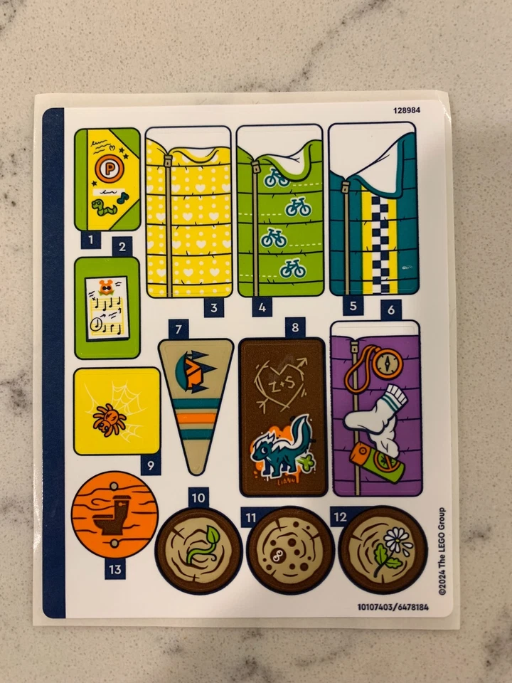 LEGO STICKER SHEET for 42624 Adventure Camp Cozy Cabins, New & Genuine - Image 1 of 1