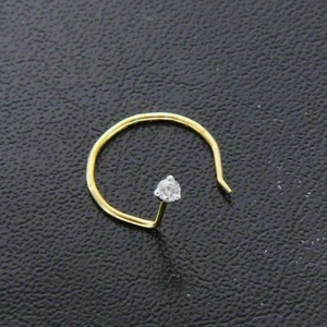 Alfiler nariz para mujer de 0,25 quilates corte redondo creado en laboratorio diamante enchapado en oro amarillo 14 K - Imagen 1 de 1