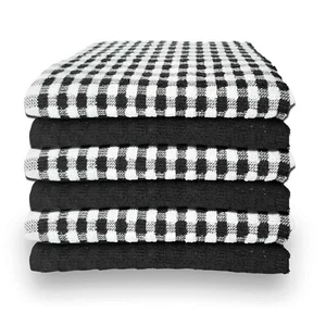 Terry Tea Towels Cotton Kitchen Towels Cleaning Dish Drying 45x65 cm Pack of 6 - Picture 1 of 11