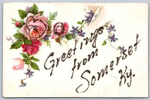 K19/ Somerset Kentucky Postcard c1910 Greetings from 287 - Picture 1 of 4