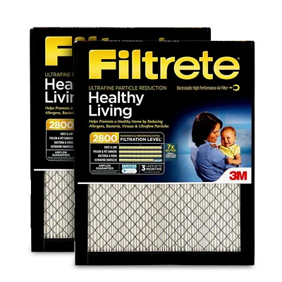 Filtrete MPR 2800 20x20x1 AC Furnace Air Filter Healthy Living Ultrafine 2-Pac - Image 1 of 4