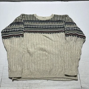 Vintage Peconic Bay Sweater Unisex XL Fair Isle Heavy Knit Made in USA Classic - Picture 1 of 7