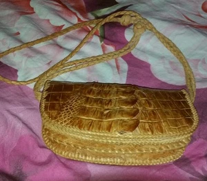 Vintage Alligator Small 7 1/4" Purse Handmade Shoulder Bag  - Picture 1 of 9