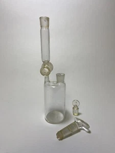 Vtg. Distilling Flask, flat bottom, unmarked, with plugs - Picture 1 of 4