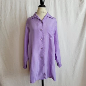 Diane Von Furstenberg The Color Authority Purple Silk SM Long sleeve Blouse Top - Picture 1 of 6