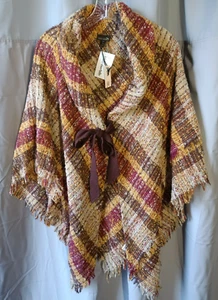 Coco & Carmen Poncho mit Bindeband vorne mehrfarbig Damen Einheitsgröße - Bild 1 von 10