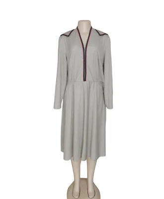 Винтажное женское трапециевидное миди-платье Carnegie of London размер 18 полиэстер светло-серое - Изображение 1 из 4