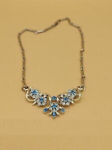 Silver Toned Faux Topaz And Faux Diamond Necklace