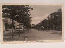Cartolina Castel S. Giovanni VIALE STAZIONE_spedita 1949