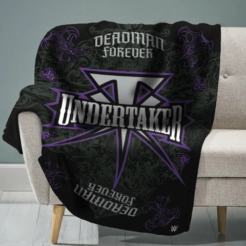 Sleep Squad WWE The Undertaker 60” x 80” Raschel Plush Blanket Cover