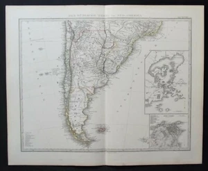 Antique Map: Stieler's 1873 South America (South) by Friedrich von Stulpnagel - Picture 1 of 4