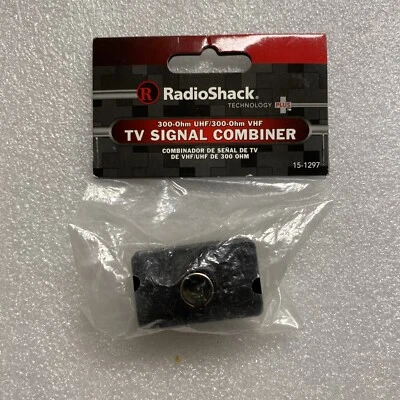 Radio Shack 15-1297 Signal Combiner Coax 300 Ohm UHF/VHF Terminals to 75 Ohm NEW - Image 1 of 4