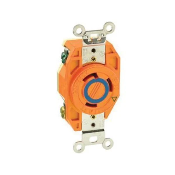 Leviton 2640-IG L8-30 30A480V Locking Receptacle Grounding - Orange - Image 1 of 1