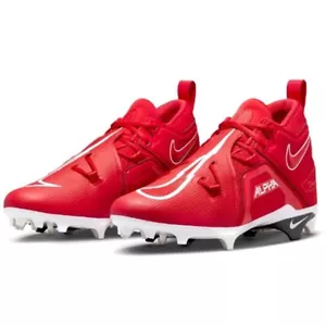 Nike Mens Alpha Menace Pro 3 Mid Football Cleats CT6649-616 Red/White Pick Size! - Picture 1 of 4